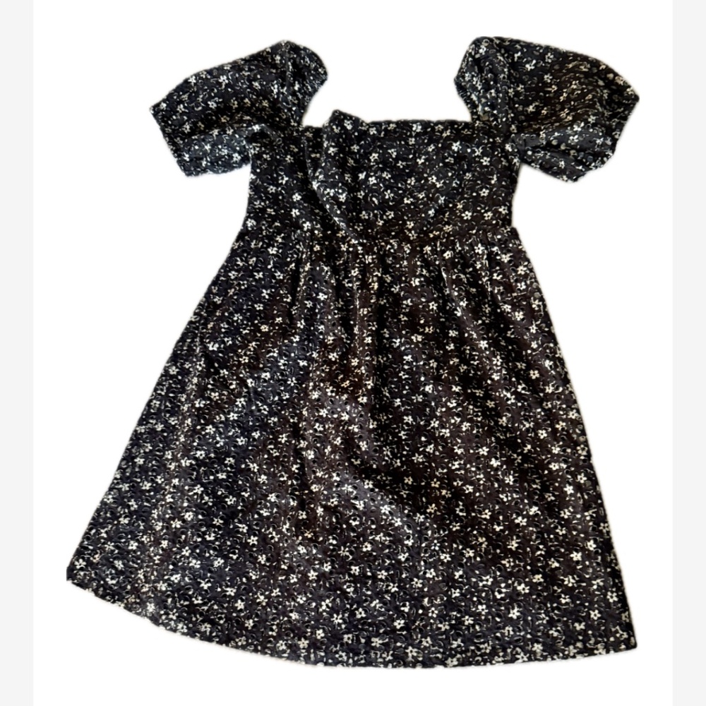 Maeve Anthropologie Lilian Eyelet Floral Dress | Feminine Cottagecore Romantic